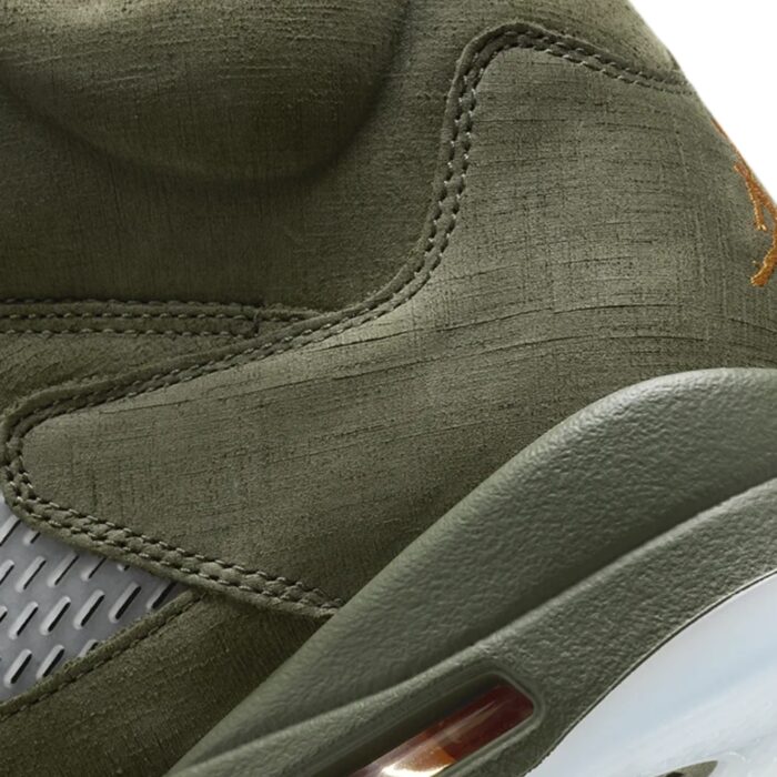 NIKE AIR JORDAN 5 OLIVE ARMY OLIVE SOLAR ORANGE DD0587 308 - Image 4