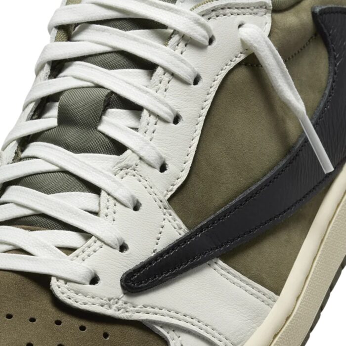 NIKE AIR JORDAN 1 LOW X TRAVIS SCOTT REVERSE OLIVE BLACK SAIL MUSLIN DM7866 200 - Image 4