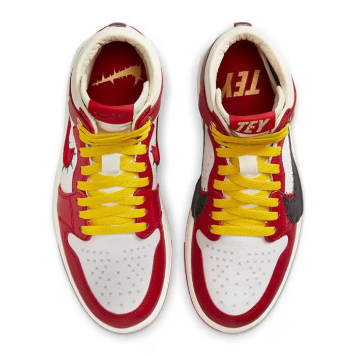 NIKE AIR JORDAN 1 HIGH ZOOM AIR CMFT 2 X THE TEYANA TAYLOR GYM RED BLACK SUMMIT WHITE EARTH COCONUT MILK FJ0604 601 - Image 4