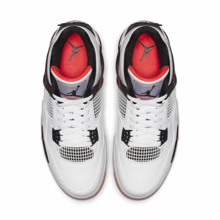 NIKE AIR JORDAN 4 RETRO FLIGHT NOSTALGIA WHITE BLACK BRIGHT CRIMSON PALE CITRON 308497 116 - Image 4