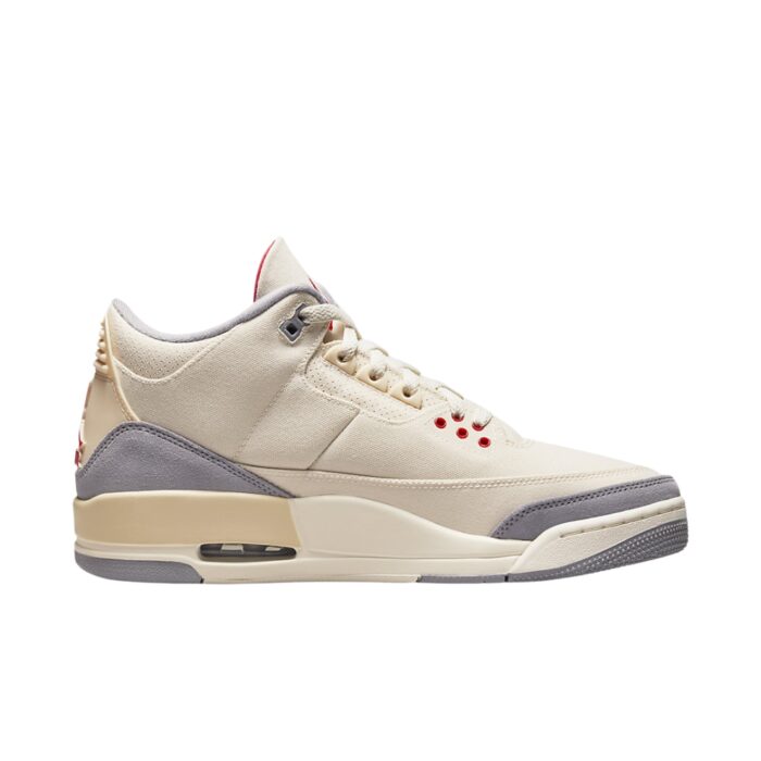 NIKE AIR JORDAN 3 MUSLIN UNIVERSITY RED CEMENT GREY SAIL DH7139 100 - Image 2