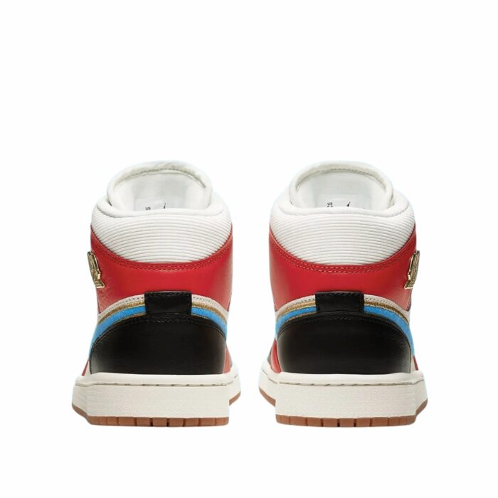 NIKE AIR JORDAN 1 MID LET MAN SAIL METALLIC GOLD GYM RED BLACK DC1426 100 - Image 5