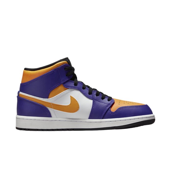 NIKE AIR JORDAN 1 MID LAKERS PURPLE WHITE YELLOW BLACK DQ8426 517 - Image 2