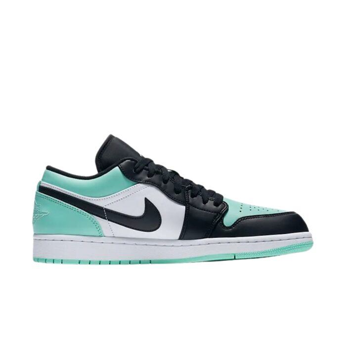 NIKE AIR JORDAN 1 LOW EMERALD TOE WHITE EMERALD RISE BLACK 553558 117 - Image 2