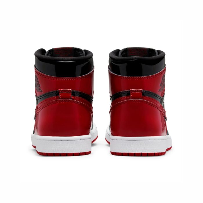 NIKE AIR JORDAN 1 RETRO HIGH OG BRED PATENT BLACK WHITE VARSITY RED 555088 063 - Image 5