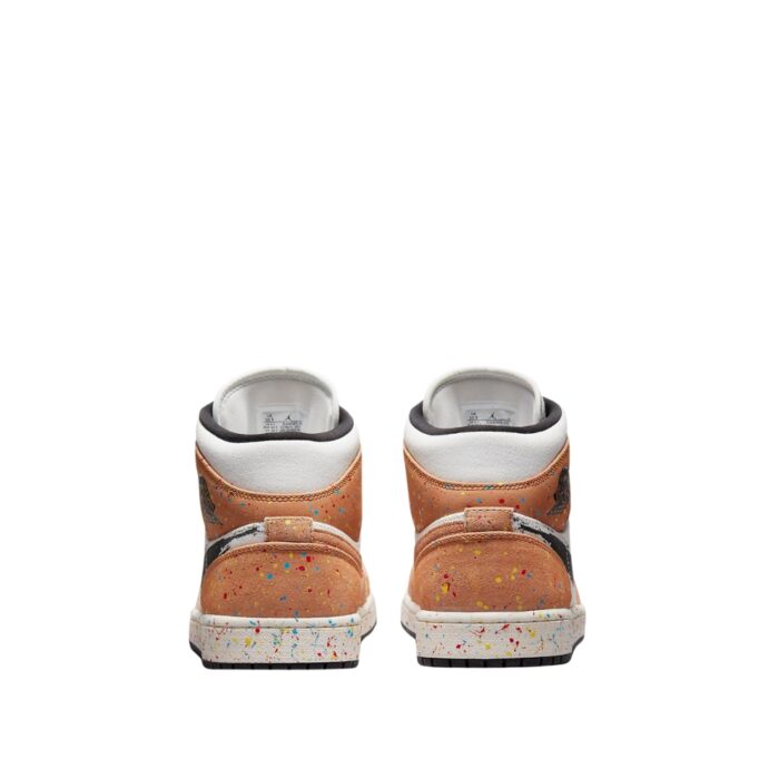 NIKE AIR JORDAN 1 MID SE BRUSHSTROKE PAINT SPLATTER SAIL BLACK CIDER CHILE RED DA8005 100 - Image 5