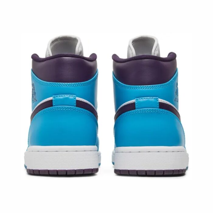 NIKE AIR JORDAN 1 MID HORNETS SKY BLUE WHITE BLACK 554724 415 - Image 5