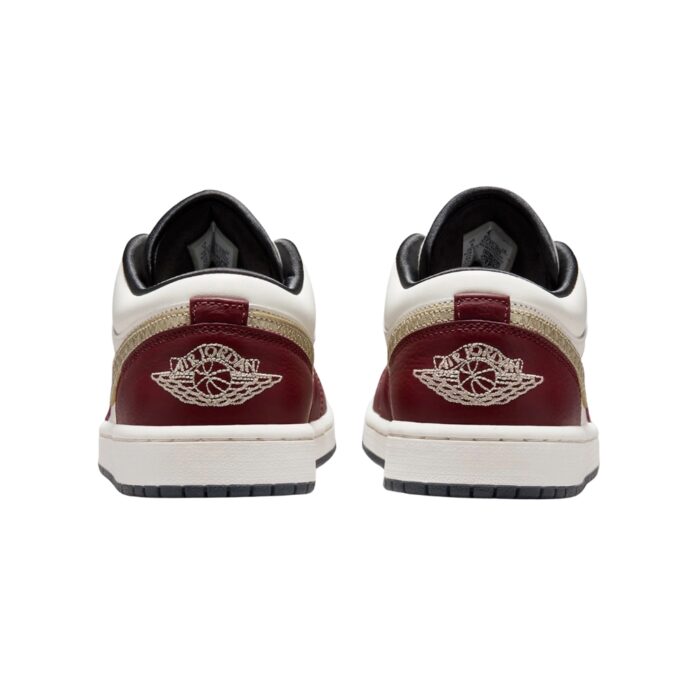 NIKE AIR JORDAN 1 LOW YEAR OF THE DRAGON SAIL METALLIC GOLD GRAIN DARK TEAM RED DARK SMOKE GREY FJ5735 100 - Image 5