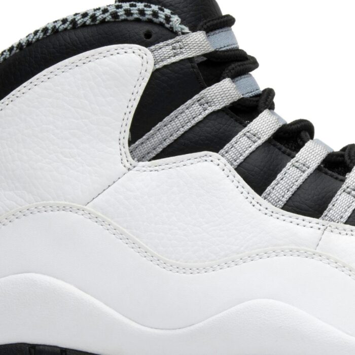 NIKE AIR JORDAN 10 RETRO STEEL WHITE BLACK LIGHT STEEL GREY VARSITY MAIZE 310805 103 - Image 4