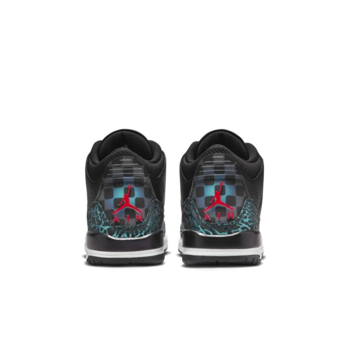 NIKE AIR JORDAN 3 BLACK SIREN RED HYPER JADE WHITE FV5437 001 - Image 5