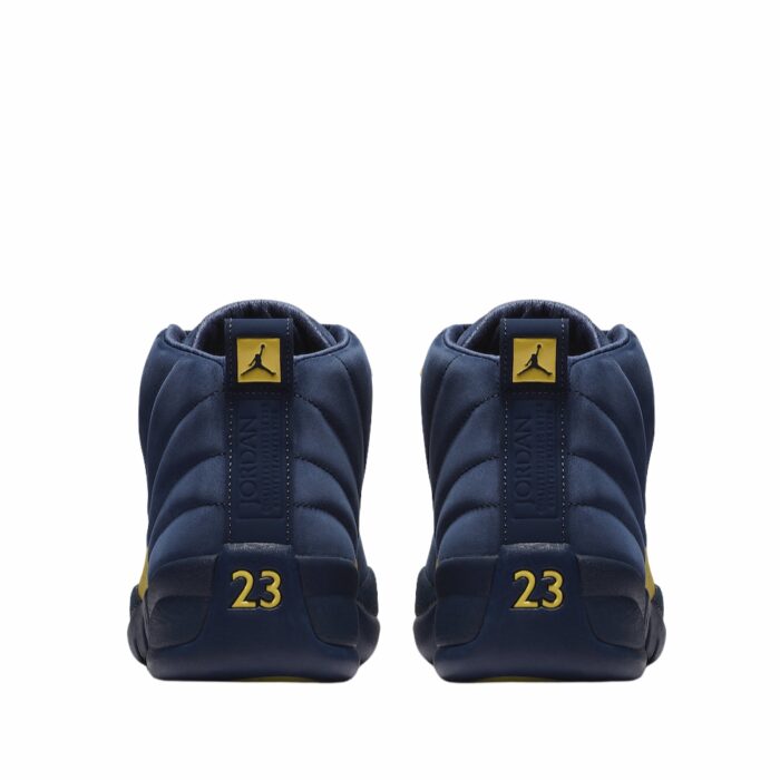 NIKE AIR JORDAN 12 RETRO MICHIGAN COLLEGE NAVY AMARILLO BQ3180 407 - Image 5