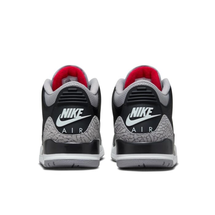 NIKE AIR JORDAN 3 BLACK CEMENT BLACK FIRE RED CEMENT GREY SAIL DN3707 010 - Image 5