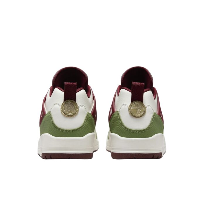 NIKE AIR JORDAN SPIZIKE LOW LUNAR NEW YEAR SAIL OIL GREEN DARK TEAM RED METALLIC GOLD GRAIN FJ6372 100 - Image 5
