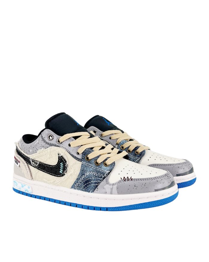 NIKE JORDAN 1 OVERFISHING MEN LOW CUSTOM GRAY