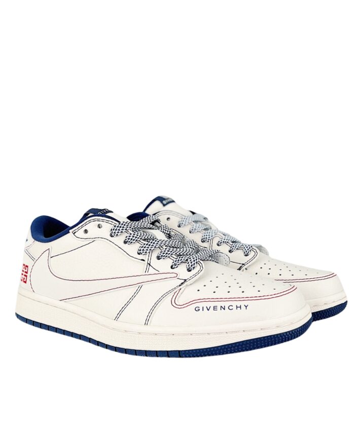 NIKE AIR JORDAN 1  LOW X TRAVIS SCOTT X GIVENCHY BEIGE BLUE RED