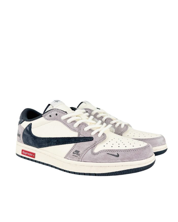 NIKE AIR JORDAN 1 LOW X TRAVIS SCOTT X STUSSY X SUPREME GREY WHITE