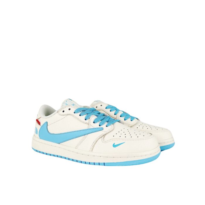 NIKE AIR JORDAN 1 LOW X TRAVIS SCOTT X SUPREME X THE NORTH FACE OFF WHITE LIGHT BLUE
