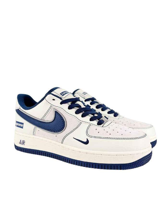NIKE AIR FORCE 1 07 SUPREME WHITE NAVY BLUE