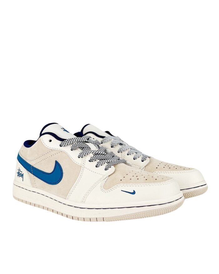 NIKE AIR JORDAN 1 RETRO LOW X STUSSY BROWN RICE BLUE