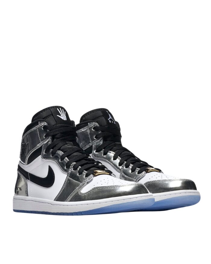 NIKE AIR JORDAN 1 RETRO HIGH THINK 16 PASS THE TORCH CHROME WHITE TURBO GREEN BLACK AQ7476 016