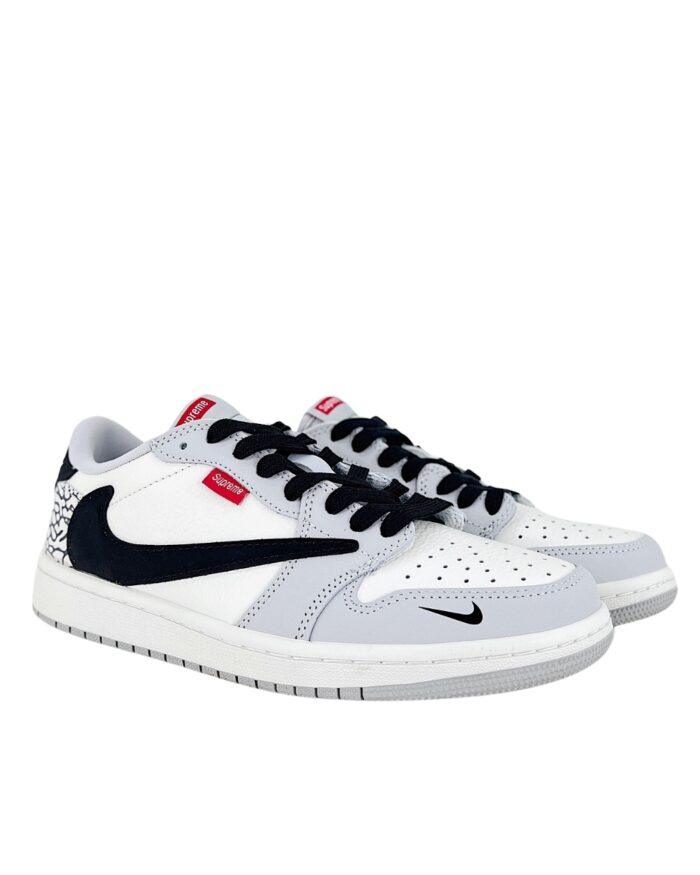 NIKE AIR JORDAN 1 LOW OG SP X TRAVIS SCOTT X SUPREME SMOKE GRAY STONE