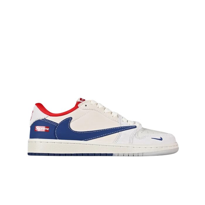 NIKE AIR JORDAN 1 X TRAVIS SCOTT X SUPREME WHITE BLUE RED