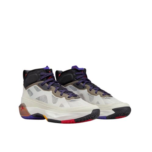 NIKE AIR JORDAN 37 PF BEYOND BORDERS LIGHT BONE FIRE RED BLACK DARK CONCORD DD6959 060