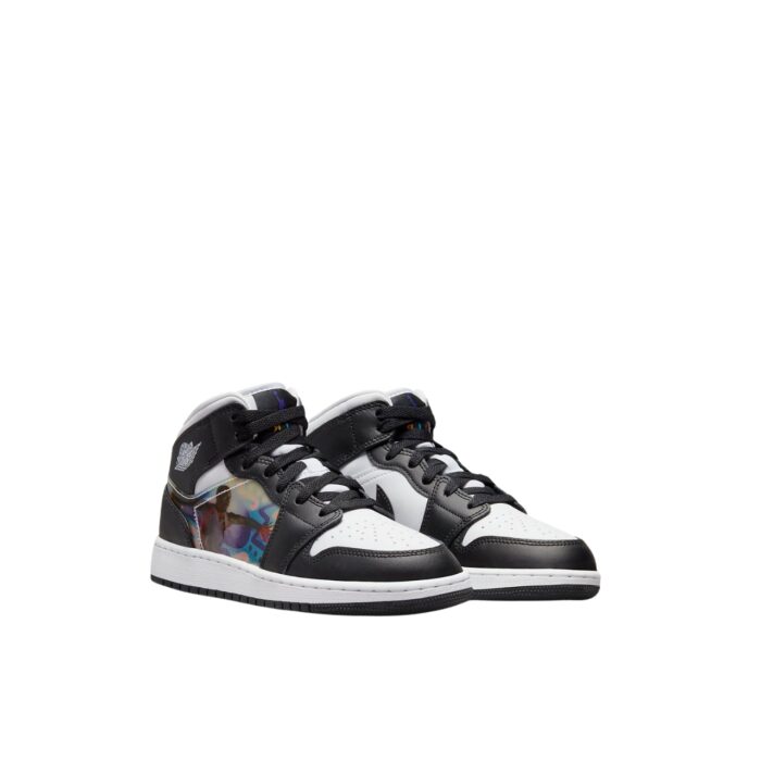 NIKE AIR JORDAN 1 MID HOLOGRAM BLACK WHITE DR9495 001