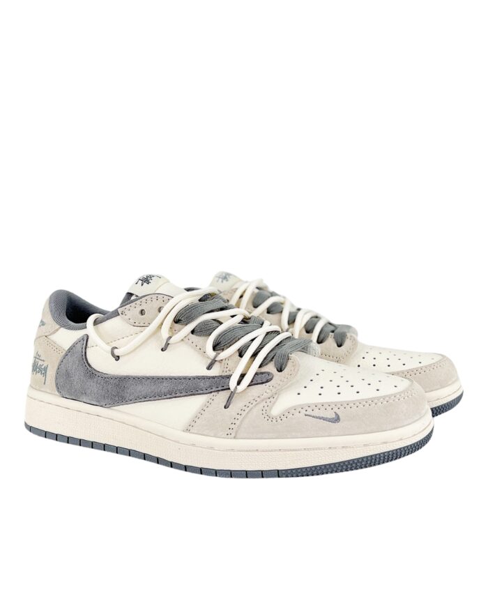 NIKE AIR JORDAN 1 LOW X TRAVIS SCOTT X STUSSY GREY BEIGE