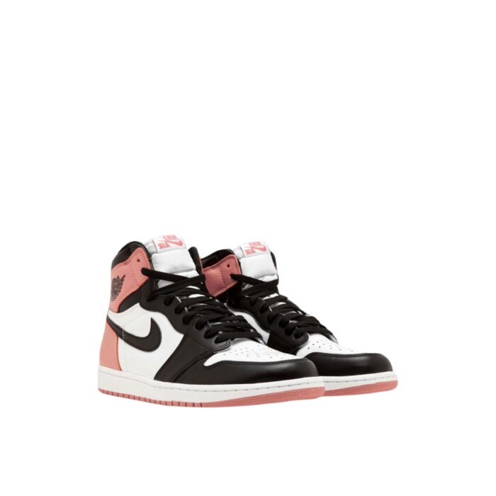 NIKE AIR JORDAN 1 RETRO HIGH RUST PINK WHITE RUST PINK BLACK 861428 101