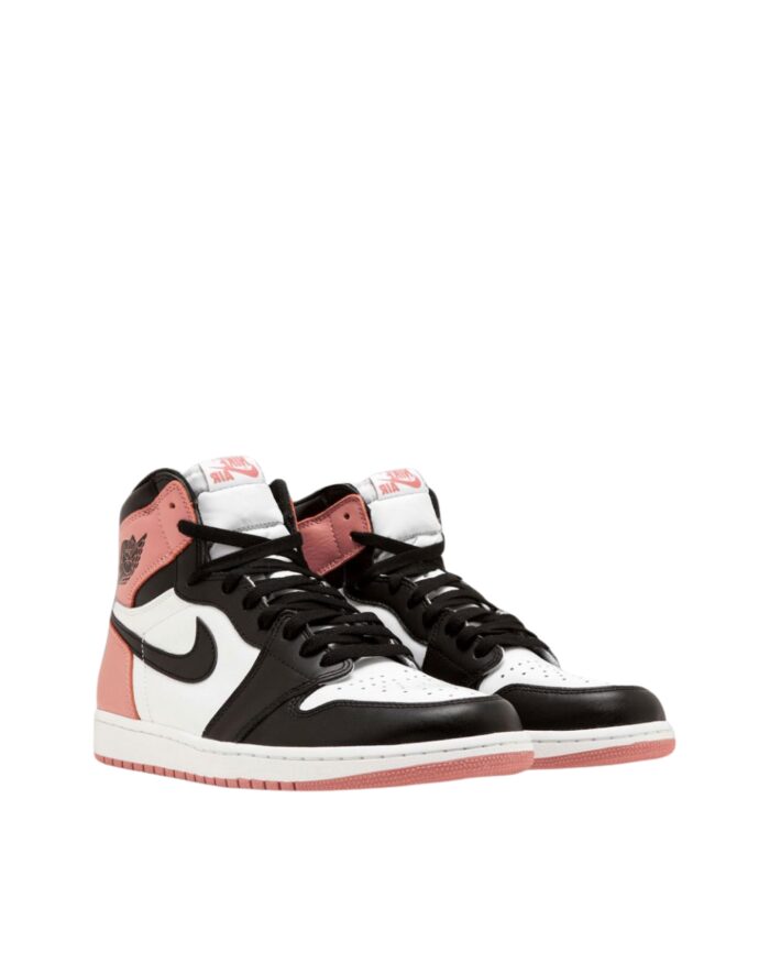 NIKE AIR JORDAN 1 RETRO HIGH RUST PINK WHITE RUST PINK BLACK 861428 101