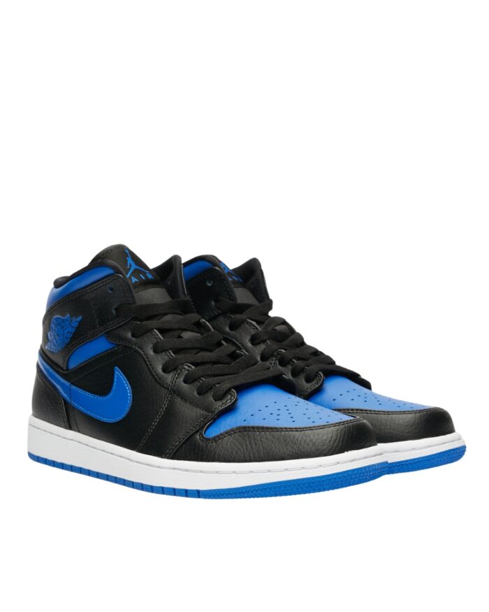 NIKE AIR JORDAN 1 MID ROYAL BLACK HYPER ROYAL 554724 068