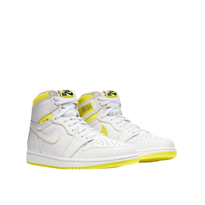 NIKE AIR JORDAN 1 RETRO HIGH FIRST CLASS FLIGHT WHITE DYNAMIC YELLOW BLACK 555088 170
