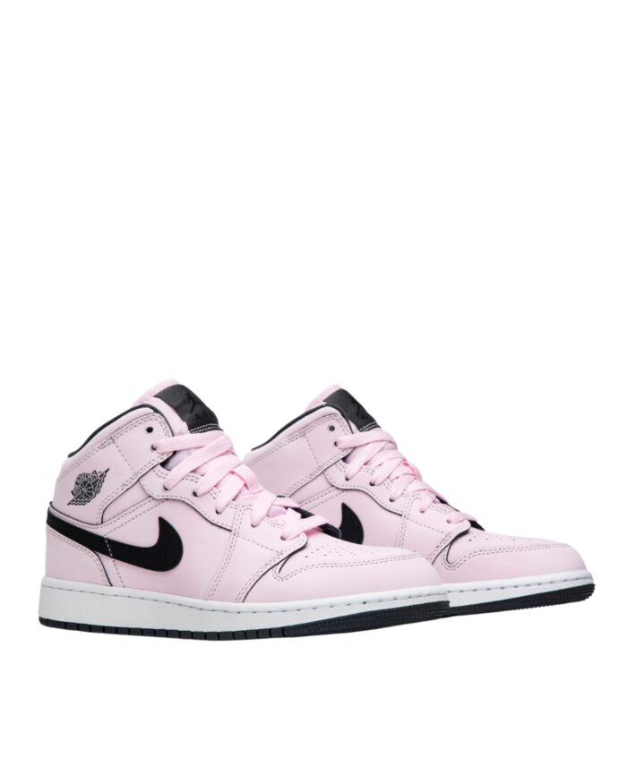 NIKE AIR JORDAN 1 MID PINK FOAM BLACK GS 555112 601