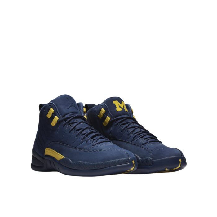 NIKE AIR JORDAN 12 RETRO MICHIGAN COLLEGE NAVY AMARILLO BQ3180 407