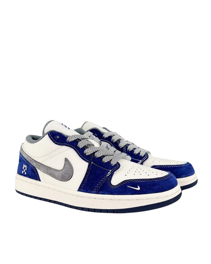 NIKE AIR JORDAN 1 LOW OFF WHITE WHITE GREY BLUE RED