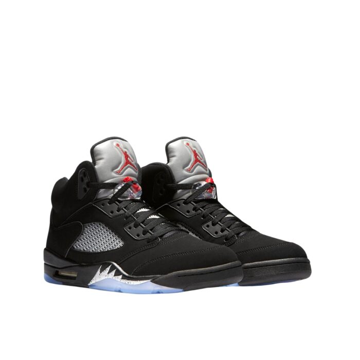 NIKE AIR JORDAN 5 RETRO BLACK FIRE RED METALLIC SILVER WHITE 845035 003