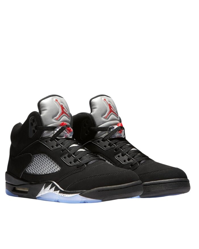 NIKE AIR JORDAN 5 RETRO BLACK FIRE RED METALLIC SILVER WHITE 845035 003