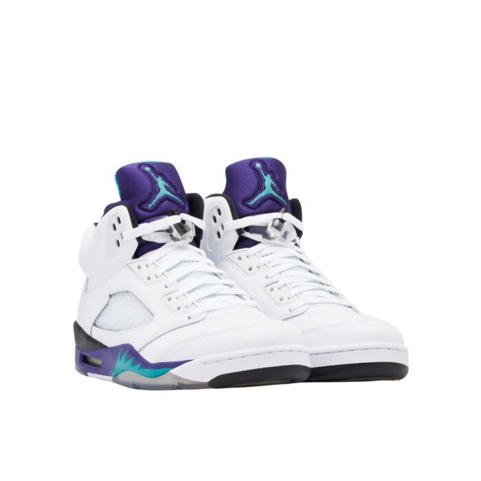 NIKE AIR JORDAN 5 RETRO GRAPE WHITE NEW EMERALD GRAPE ICE BLUE 136027 108