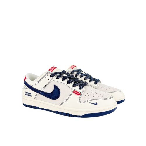 Nike SB Dunk Low X Supreme Beige Blue Smaill Hook Stars