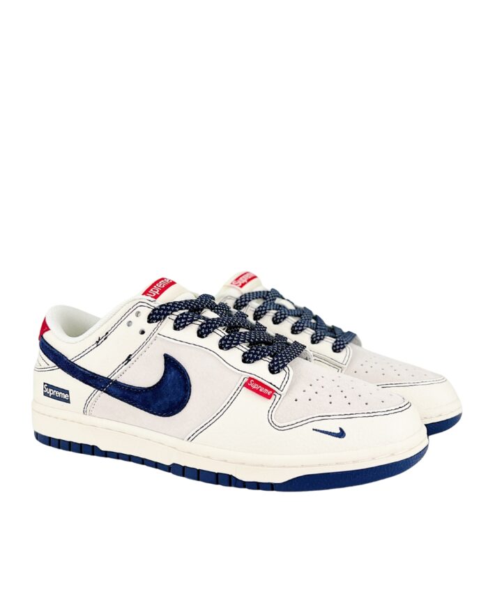 NIKE SB DUNK LOW X SUPREME BEIGE BLUE RED SMALL HOOK STARS BB7518 026