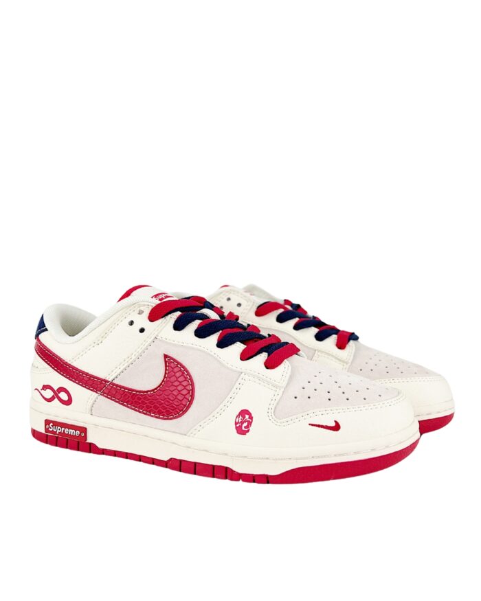 NIKE SB DUNK LOW SUPREME JOINT SNAKE YEAR LIMITED WHITE RED SNAKE PATTERN ANNIVERSARY XS1086 015