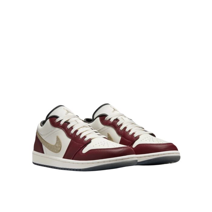 NIKE AIR JORDAN 1 LOW YEAR OF THE DRAGON SAIL METALLIC GOLD GRAIN DARK TEAM RED DARK SMOKE GREY FJ5735 100