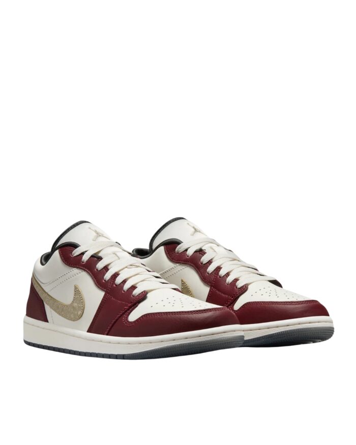 NIKE AIR JORDAN 1 LOW YEAR OF THE DRAGON SAIL METALLIC GOLD GRAIN DARK TEAM RED DARK SMOKE GREY FJ5735 100