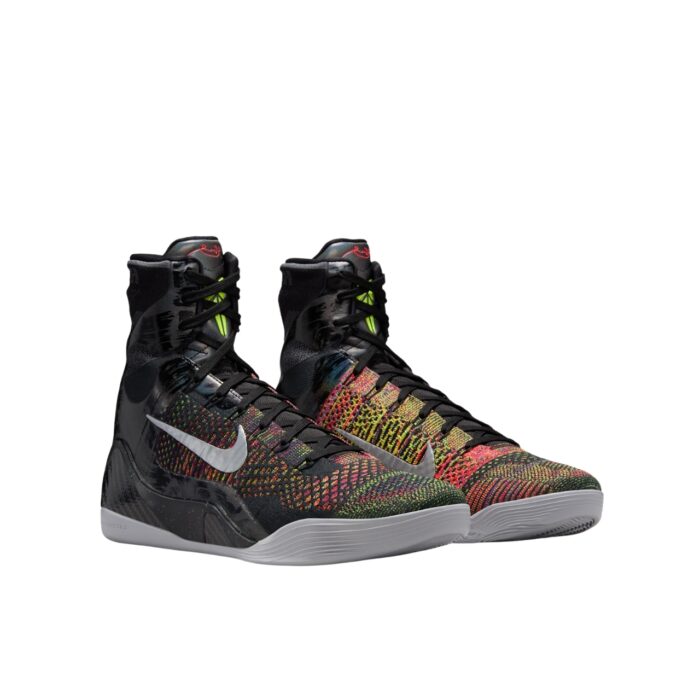 NIKE KOBE 9 PROTRO ELITE MASTERPIECE BLACK METALLIC SILVER BRIGHT CRIMSON VOLT FZ7335 001