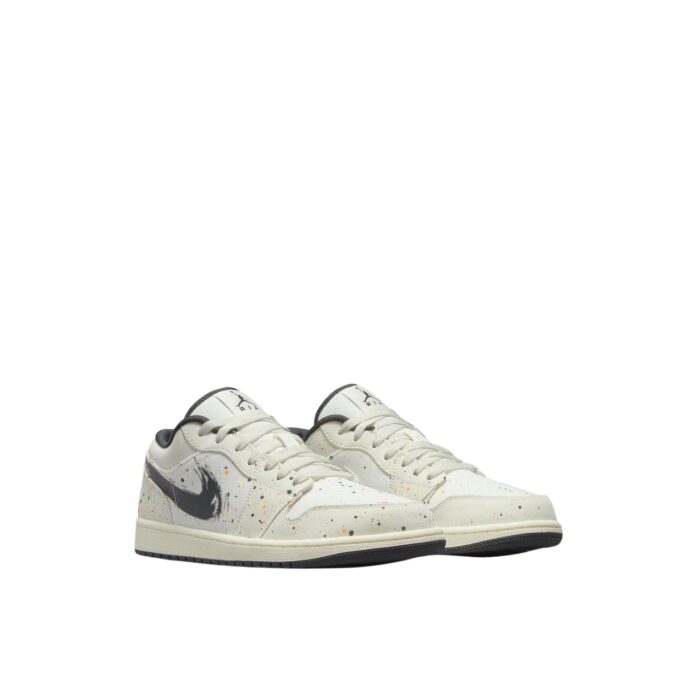 NIKE AIR JORDAN 1 LOW BRUSHSTROKE NATURAL BLACK BEIGE MULTI DM3528 100