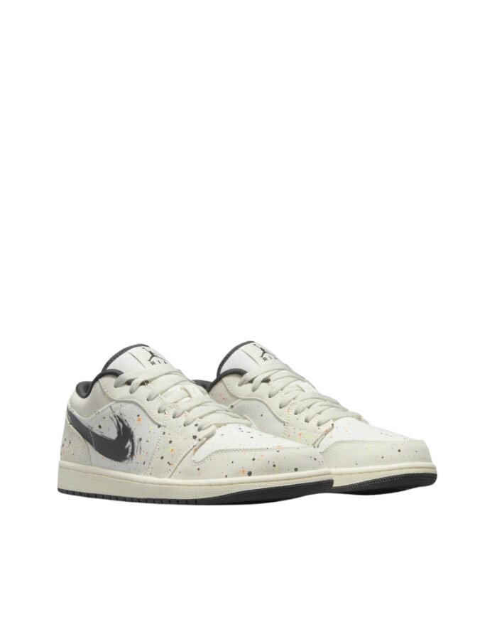 NIKE AIR JORDAN 1 LOW BRUSHSTROKE NATURAL BLACK BEIGE MULTI DM3528 100
