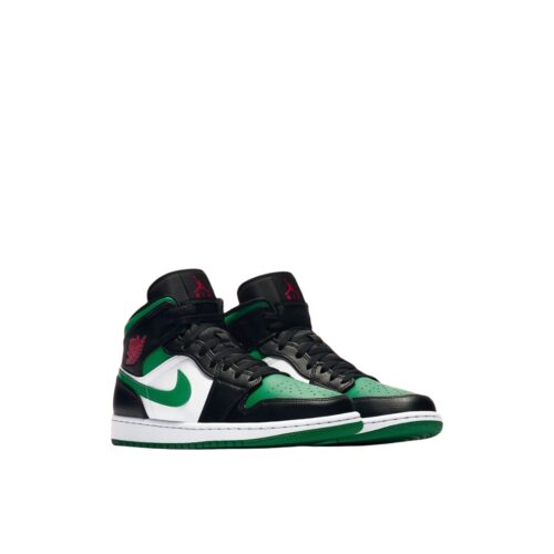NIKE AIR JORDAN 1 MID BLACK PINE GREEN WHITE GYM RED 554724 067