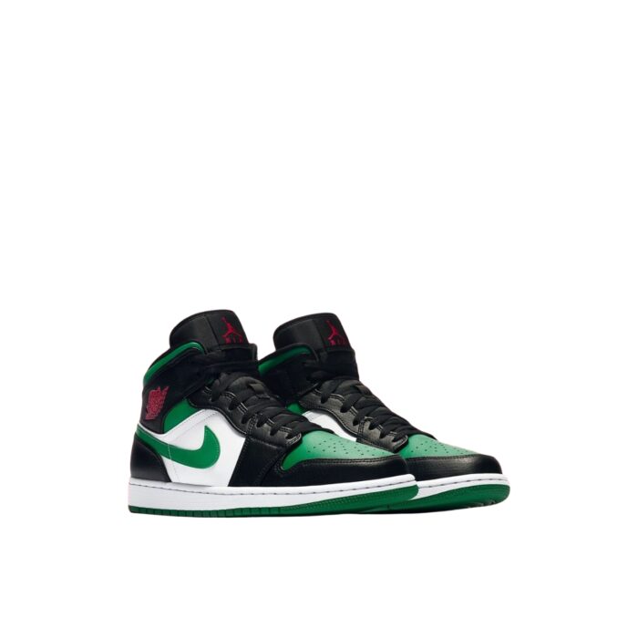 NIKE AIR JORDAN 1 MID BLACK PINE GREEN WHITE GYM RED 554724 067