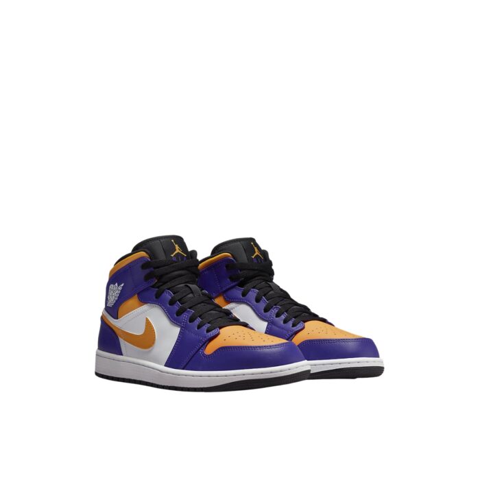 NIKE AIR JORDAN 1 MID LAKERS PURPLE WHITE YELLOW BLACK DQ8426 517
